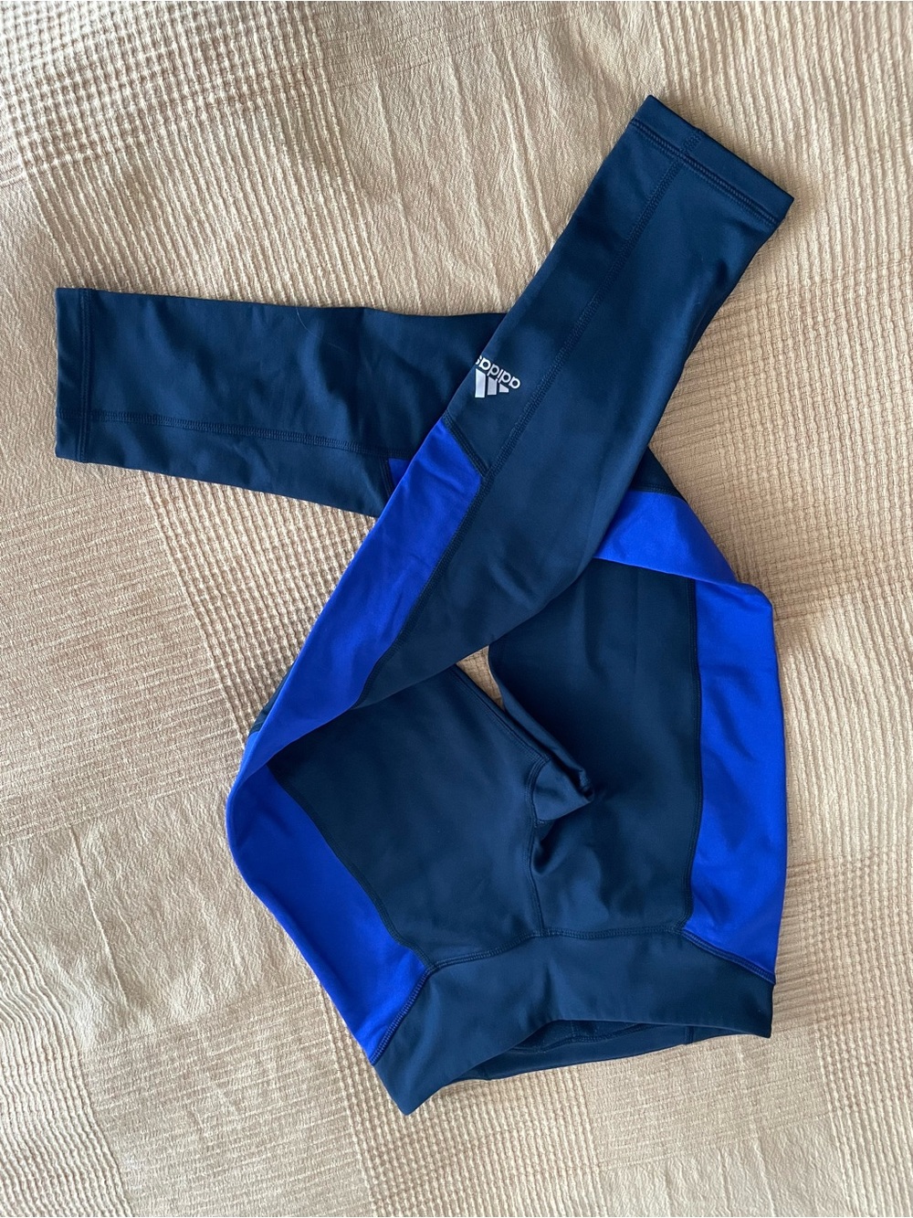 adidas Kids Navy and Royal Blue Panel Athletic Leggings